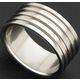 Stunning Stainless Steel Mens ridged wedding or dress rings!